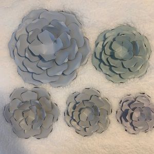 Decorative hanging tin flowers